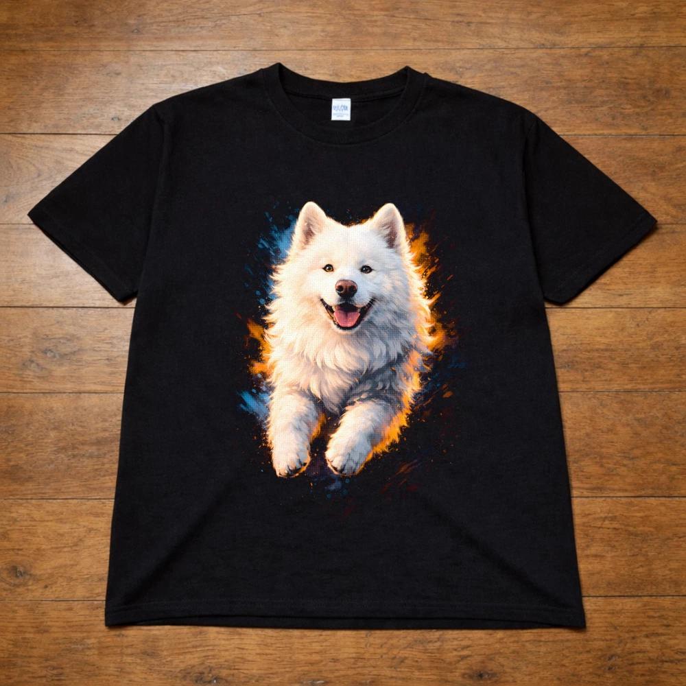 Samoyed Dog Graphic T Shirt Unisexs Unisexs Unisex Fire Art Tee S3XL 2XL