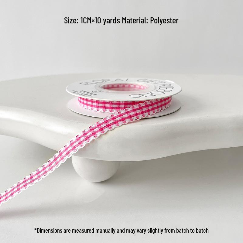 New Plaid Edge Ribbon for Floral Art & DIY Gift Wrapping