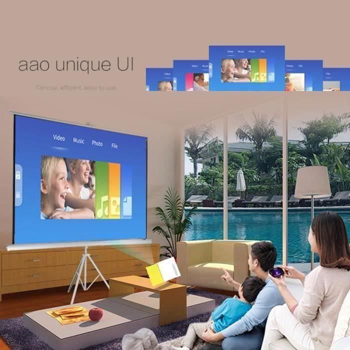 Fw1S Yg300 Projecteur Led 1080P Projection Machine Avec Usb Hdmi Av Micro Sd Port Mini Télécommande de Poche H03F97