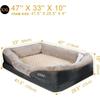 Lit pour chien orthopédique - joyelf - xxl - mousse à mémoire - housse lavable - jouet inclus