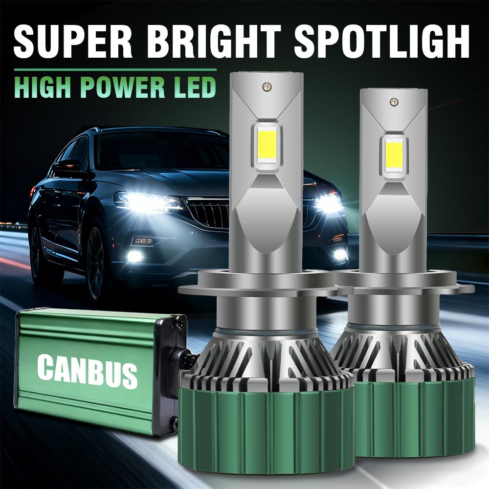

H7 Canbus LED Headlight High Power Canbus Turbo Lamp with External Drive 6000K Car Light DC12V H7
