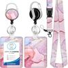 Work Office Badge Holder Fashionable Badge Holder Retractable Reel  Id Card Protector for Work School Professionals Badge