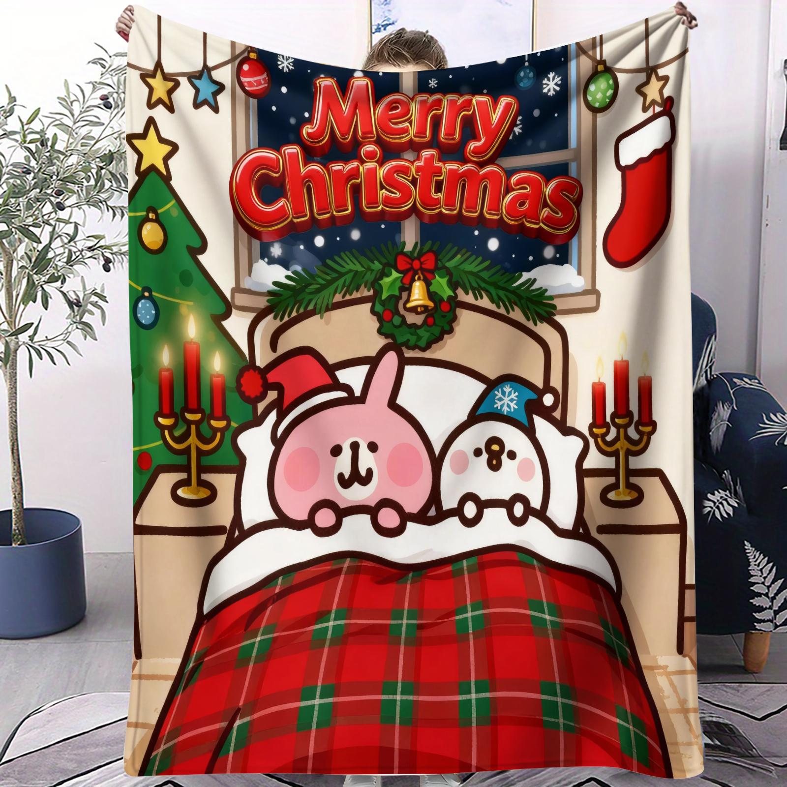 

Kanahei Cartoon Warmth Flannel Blanket Cover Soft Multifunctional Decorative Blanket Universal Blankets Cute Christmas Gifts 30x40in
