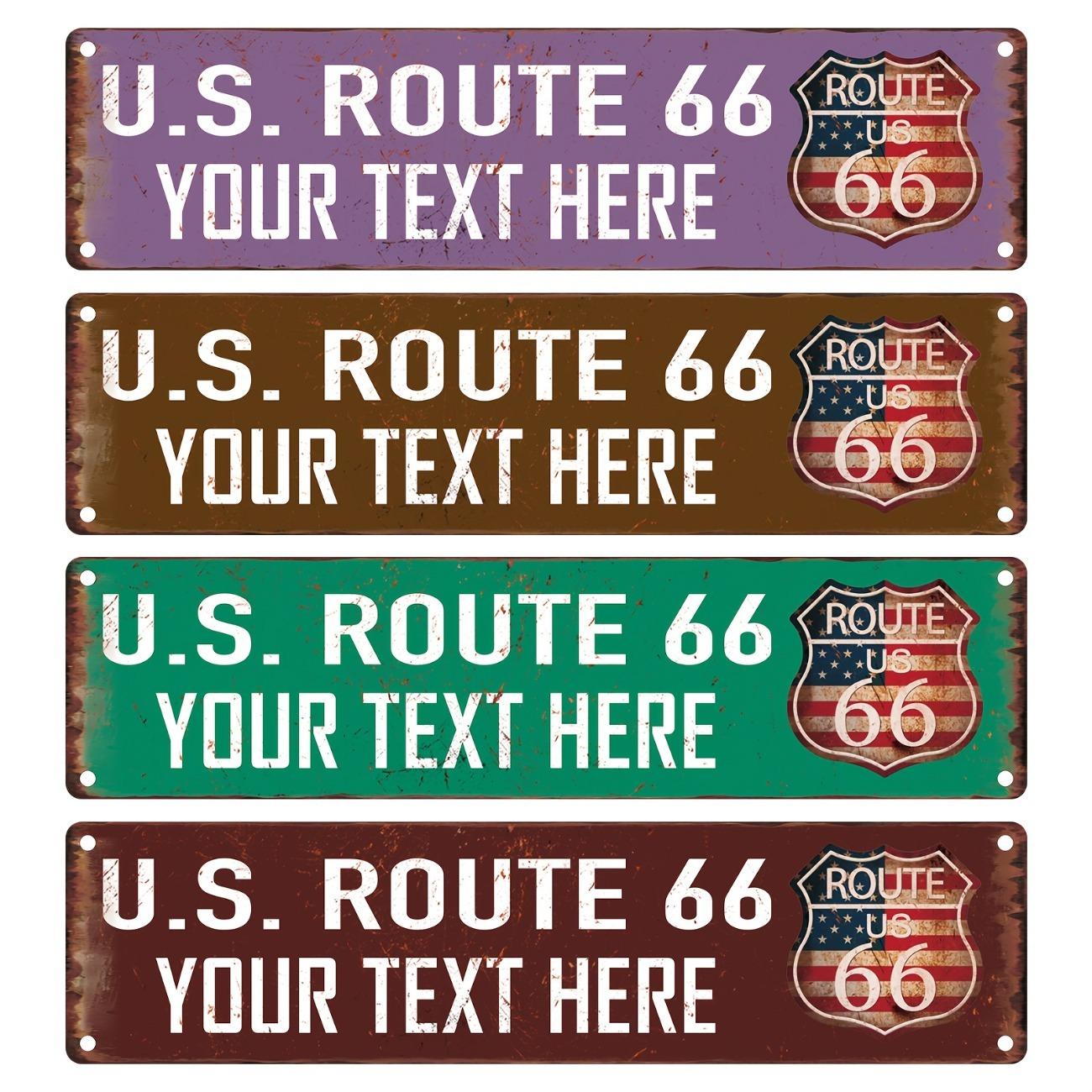 

1 шт. Индивидуальная металлическая жестяная вывеска Route 66 Винтажная Ретро Гараж Настенное Искусство Домашний Декор белый