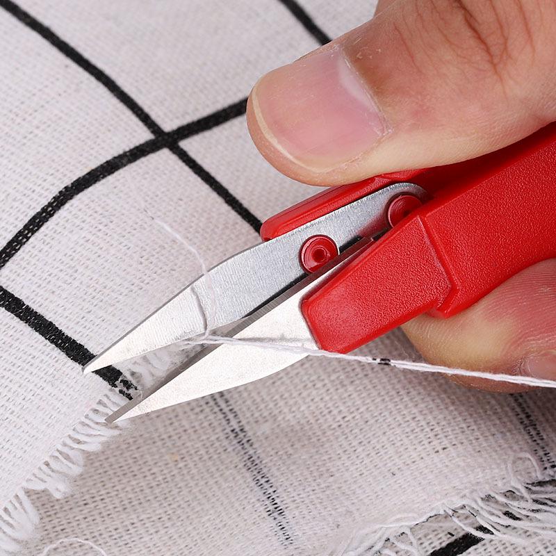 Colorful U-Shaped Spring Scissors for Cross Stitch, Yarn, and Thread Trimming – Perfect for Sewing and Household Use