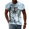 Letní móda Trička s grafikou Tiger Muži Neformální Potisk Trend Trička s krátkým rukávem Hip Hop Harajuku Streetwear se zvířecím vzorem