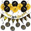 Rose Gold Black 16th Birthday Banner & Balloon Set