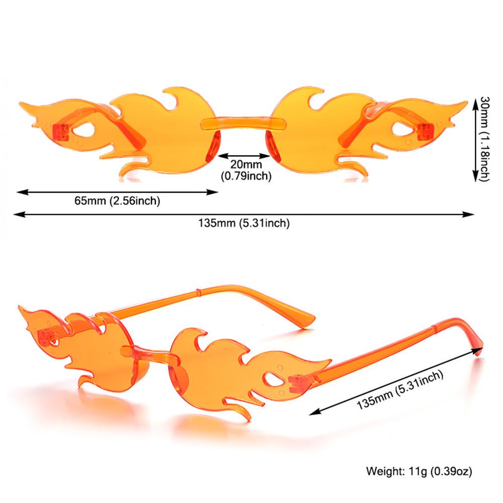 Fashion Fire Flame Sunglasses Unisex Trendy Rimless Sunglasses Metal Frame UV400 Sun Glasses Shade Motorcycle Goggles