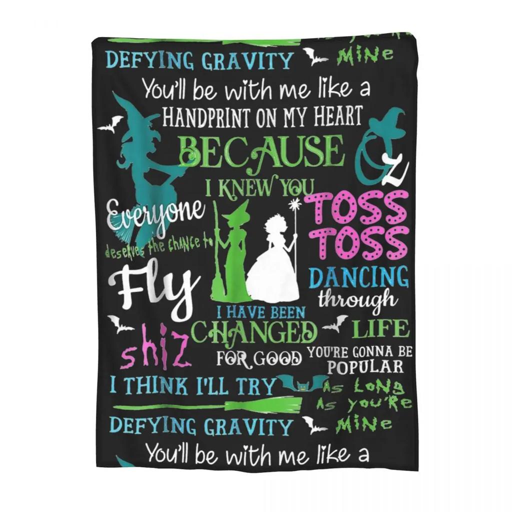 Wicked Muzikálový Film 2024 Deka Fleece Potisk Relax Měkká Přehozová Deka na Postel Ložnice Plyšová Tenká Prošívaná Deka