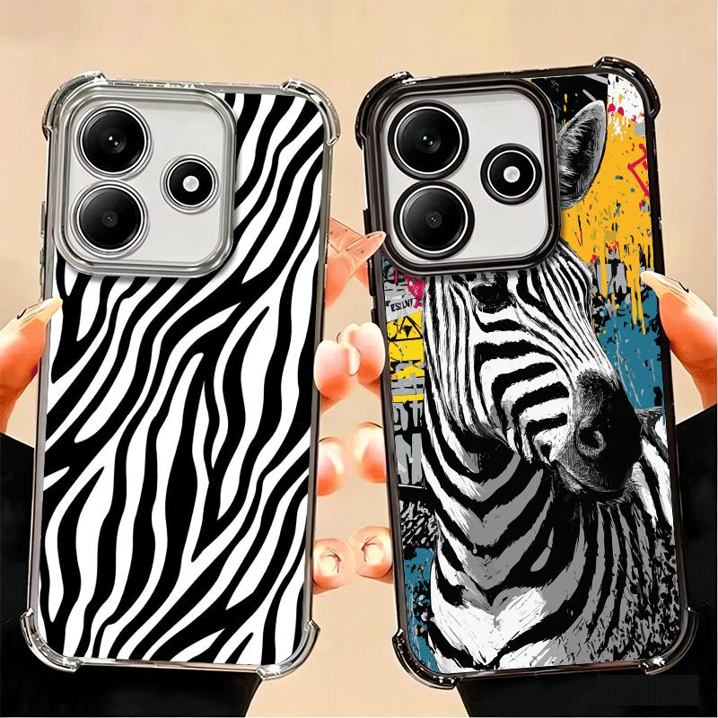 Zebra Stripe Black White Soft Phone Case For Xiaomi Poco X7 X8 Pro Max X6 X5 X3 F8 Ultra F7 M8 M7 M5S Redmi 15C 15A 15 14C 13C 1