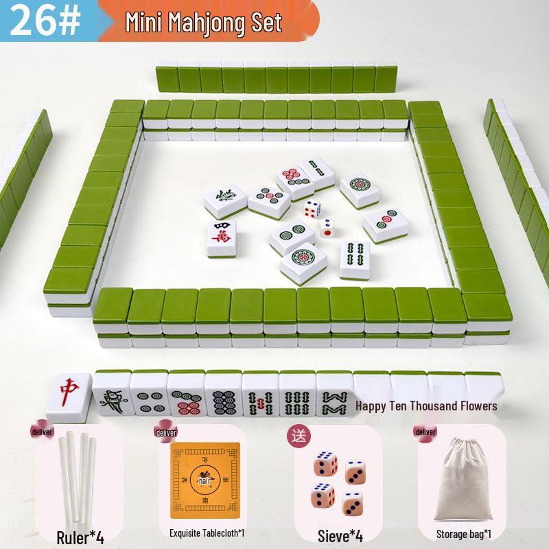 Compact Hand-Rubbed Mini Mahjong Set for Travel & Outdoor Use