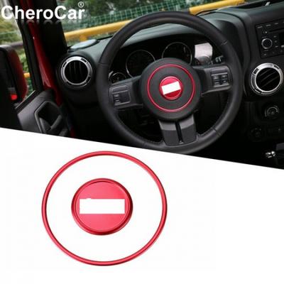 Lenkrad-Mittelabdeckung Zierring für Jeep Wrangler 11+/Compass /Patriot Rot