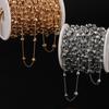 2m Copper Chains With CCB Peach Heart Charms Chains for Handmade DIY Necklace Bracelet Jewelry Making Chains