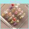 Colorful Candy Fake Nail Stickers Handmade And Removable Xs S M L Sizes