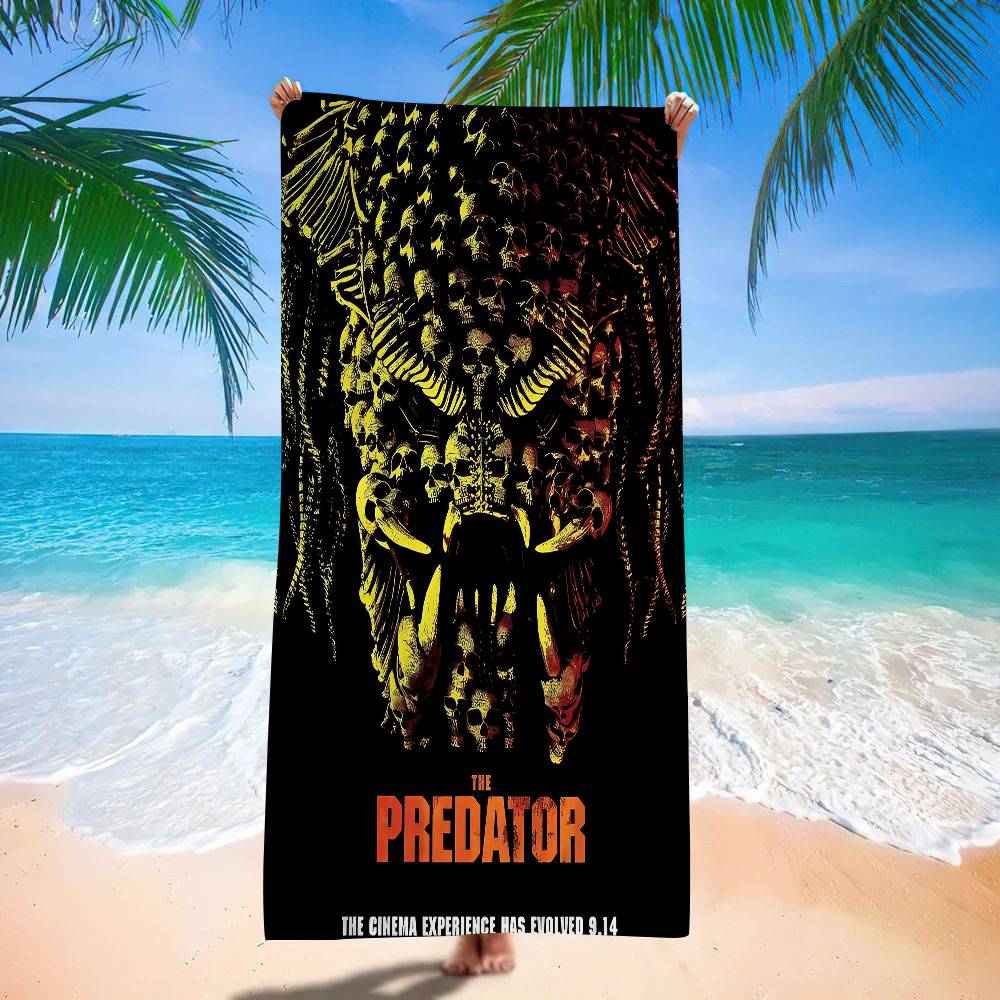

Action-packed Movie The P-Predator Microfiber Blanket Quick Drying Beach Towels Oversized Printing Super Absorbent Pool Towel W40*H60(CM)