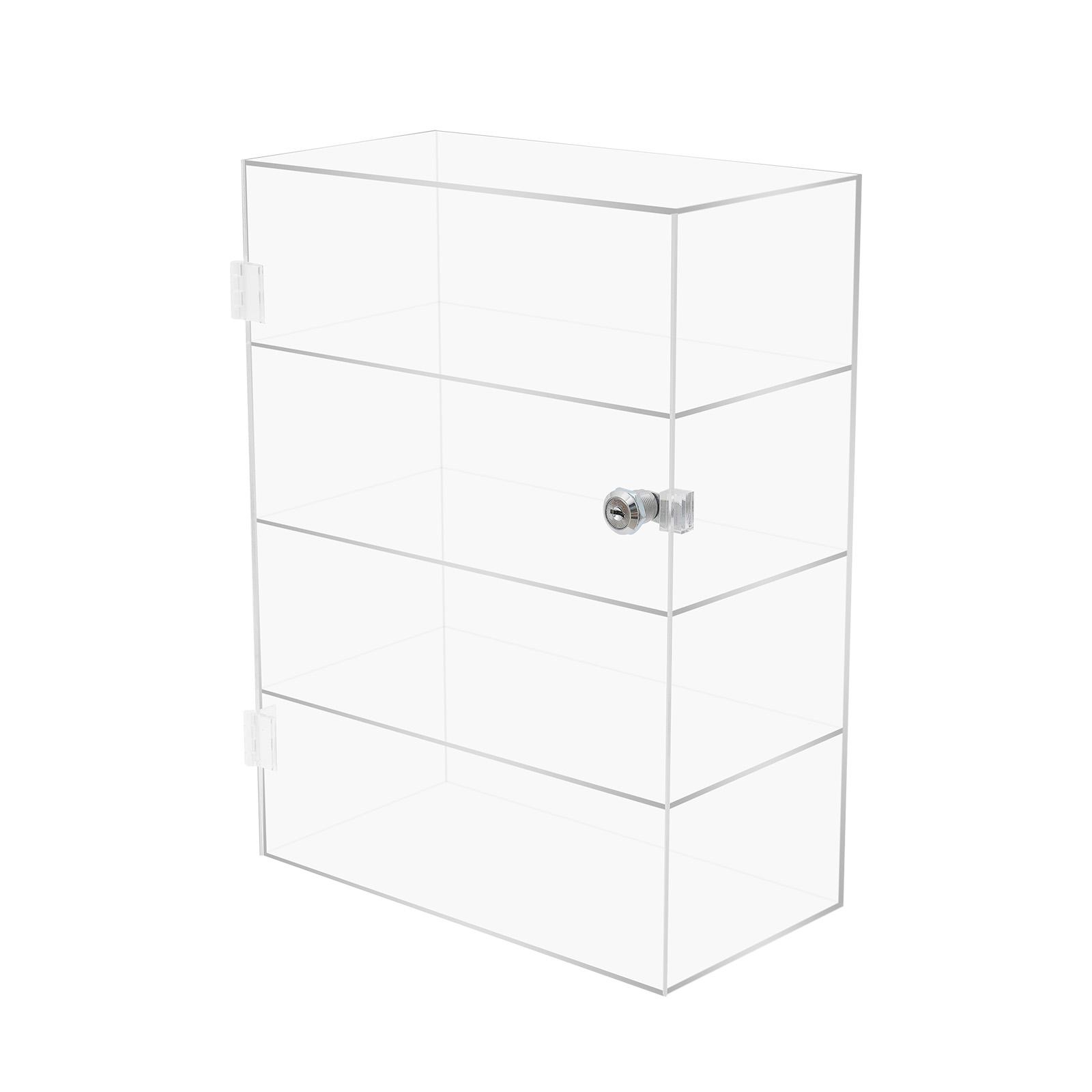 

Acrylic Display Case 4-Tier Lockable Cabinet, Clear Showcase for Funko Pop Figures, Mini Cars, Collectibles Storage and Display чистий