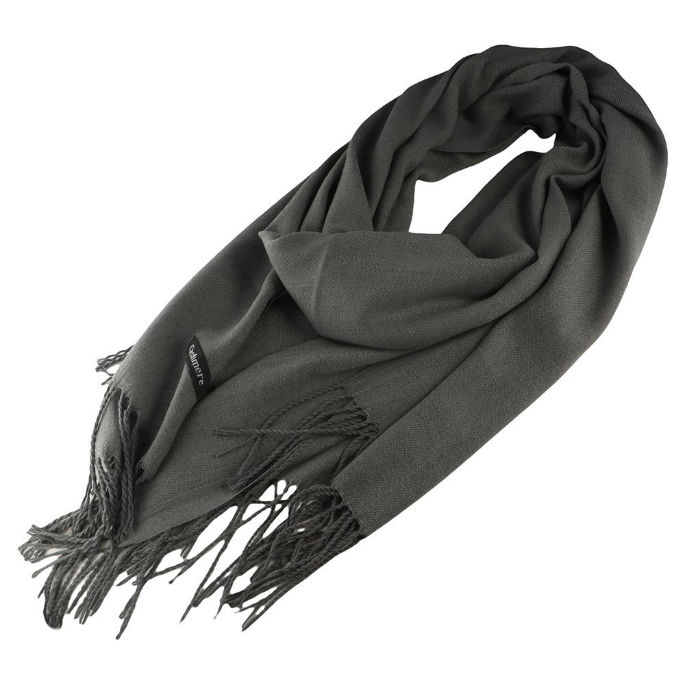 Wool Scarves Winter Neck Scarves Tassel Pure Color Shawl Simple Scarf  Outdoor