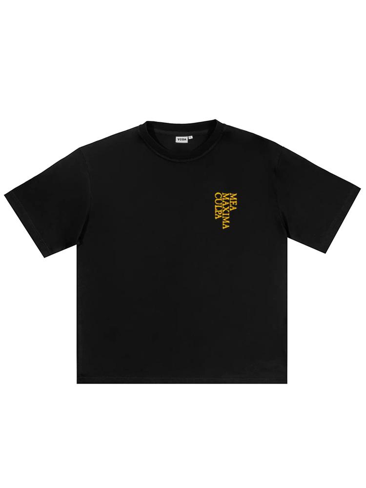 Men TShirt Justice Black Cotton Graphic Oversized Vintage Summer Short Sleeve Tees Tops Harajuku Korean Y2k Streetwear Clothes