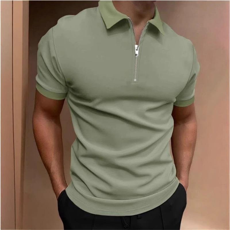 Erkek Polo Tişört Düz Renk Kısa Kollu Yakalı Tişört Günlük Fitted Üst Erkek Giyim