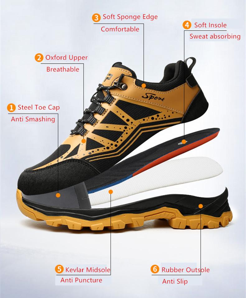 Protective Work Shoes with A Steel Toe Indestructible Safety Shoes Man for Work Anti Slip Work Shoes Woman Light Work Sneakers