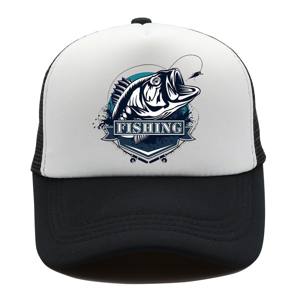 Fishing print baseball caps for men and women, outdoor sports events, truck driver caps, net caps, baseball caps, casual