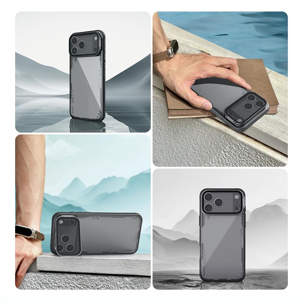 NILLKIN For iPhone 17 Pro Max Phone Cases UV Resistant TPU+PC Hard Back Cover New Metal Camera Stadn Case
