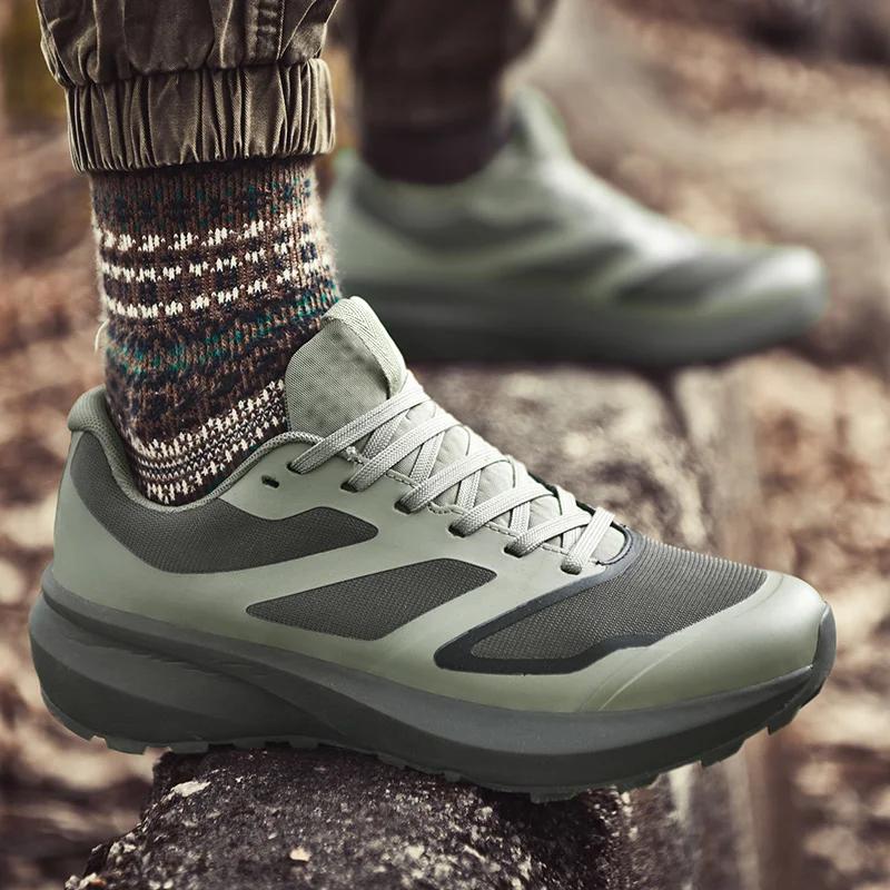 Men's Sports Shoes Male Casual Lightweight Non-slip Sneaker Outdoor Mesh Breathable Lace Up Running Shoes Zapatillas De Deporte