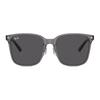 RayBan Logo Detail Square Sunglasses Unisex Couple Dark Grey