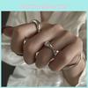 Unique Korean Style 925 Sterling Silver Ring For Women With Geometric Fashion Design And Open Adjustable Band Ideal For Layering