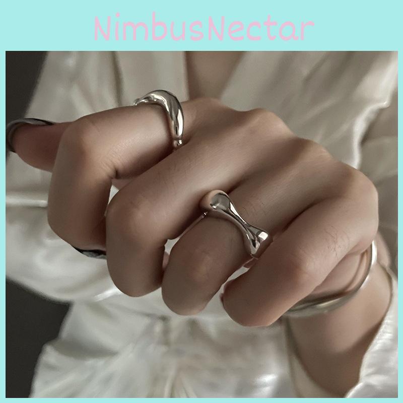 Unique Korean Style 925 Sterling Silver Ring For Women With Geometric Fashion Design And Open Adjustable Band Ideal For Layering