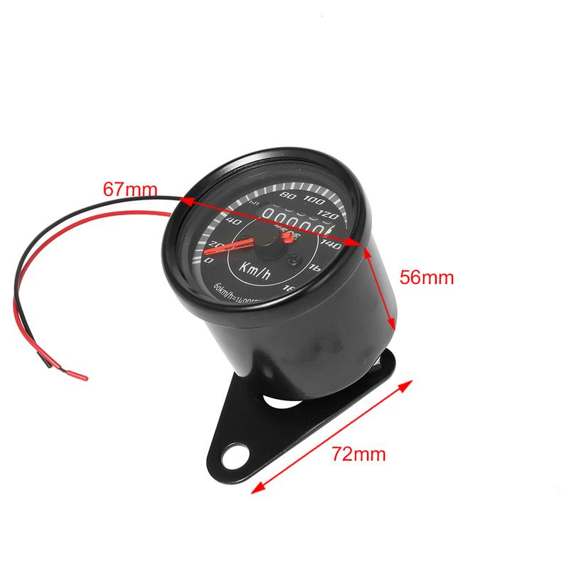 Universal Motorcycle Speedometer Black/ Chrome LED Light Odometer Speed Meter Gauge Mile For Harley Honda Cafe Racer Motorbike
