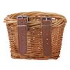 Kids Bike Basket Bicycle Wicker D-shaped Baskets Child Scooter Front Storage Basket With 2 Leather Strap For Cycling Accessories