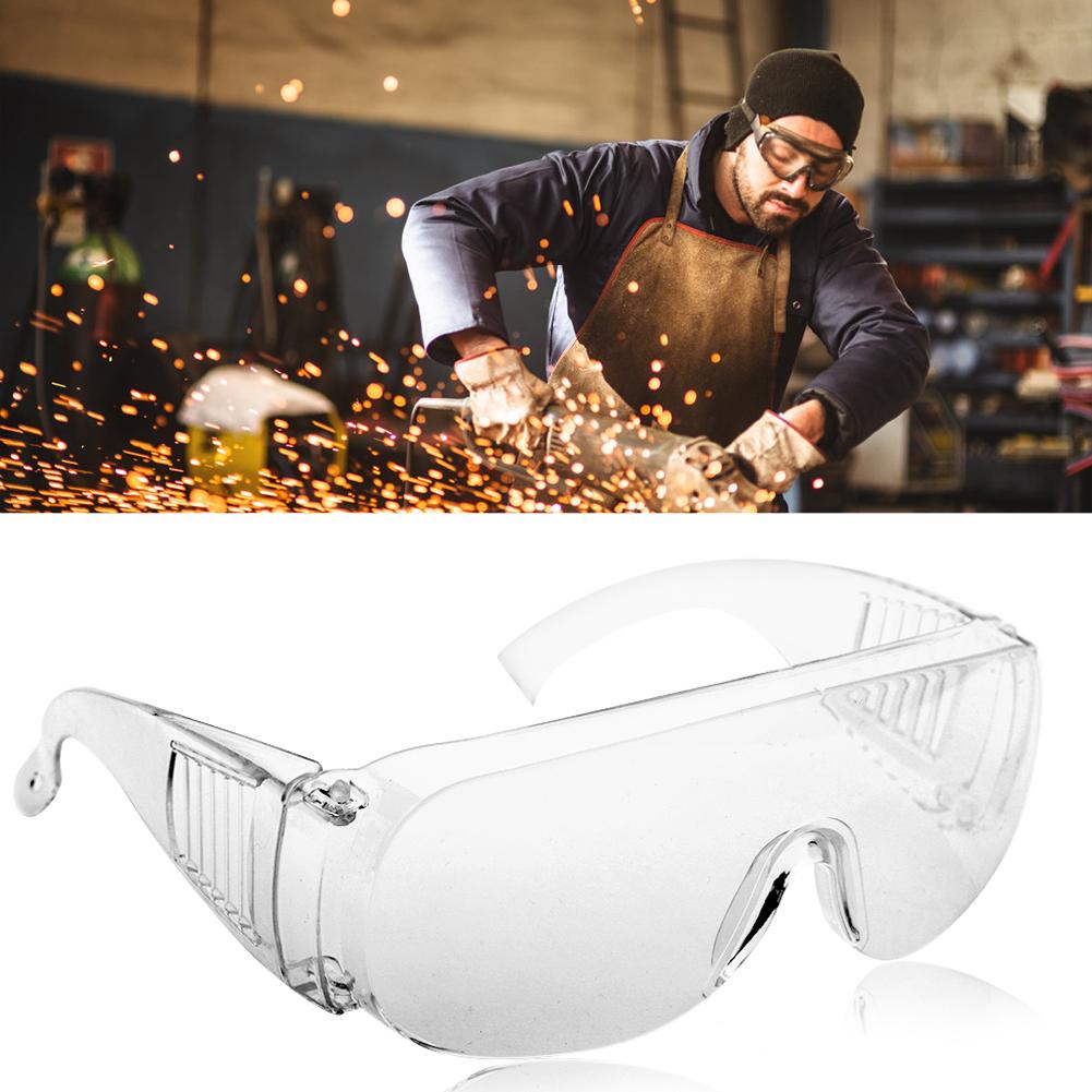 2pcs Plastic Safety Glasses Full Frame Eyes Protective Goggles Transparent Safety Glasses