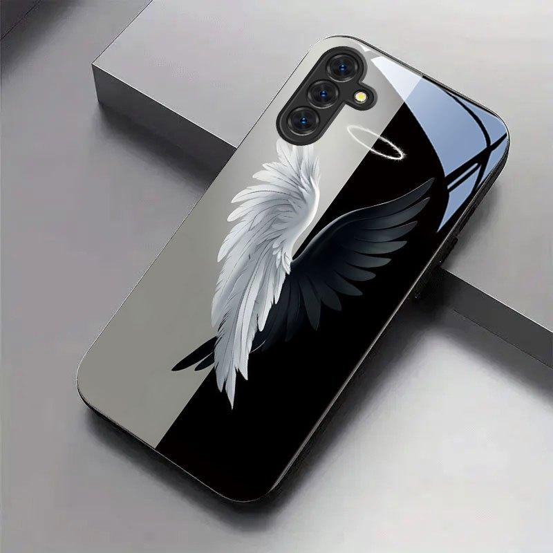 

Черно-белый чехол для телефона из стекла с двойным крылом и ореолом, новая модель, для Samsung Galaxy s26 25 Ultra S25+ FE S24 + S23 S22 S21 For Galaxy S26 бежевый