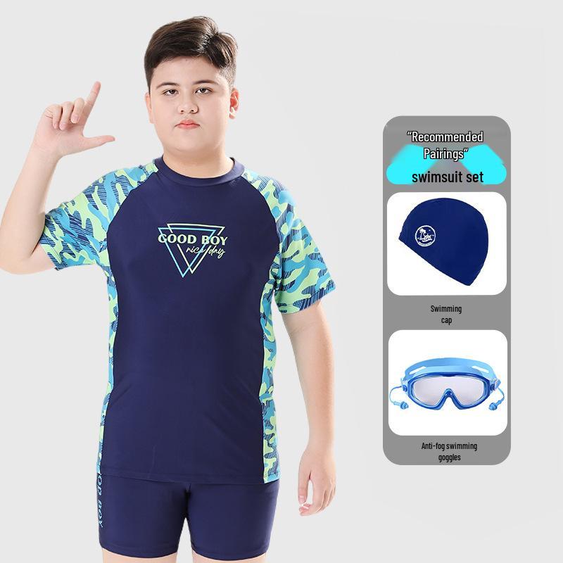 2025 Plus Size Teen Kids Extra Wide Swimwear - Quick Dry & Sun Protection