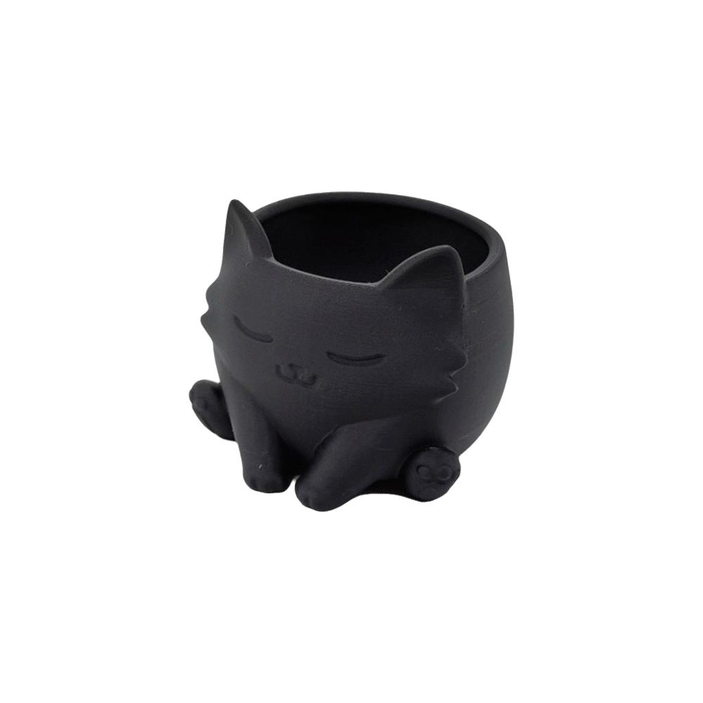 Lovely Cat Shaped Flower Pot 3d Printed Mini Flowerpot Cute Succulent Flower Pot Office