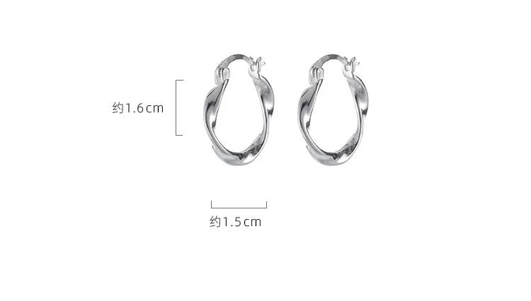Proste kolczyki koła ze srebra 925 dla kobiet, uniwersalne, europejskie, do piercingu, rockowa biżuteria, klipsy do uszu