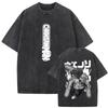 Washed Vintage Anime Chainsaw T-shirt Cartoon Denji Pochita Skeleton Funny Graphic T Shirt Men Women Casual  Tshirt 2026 Summer