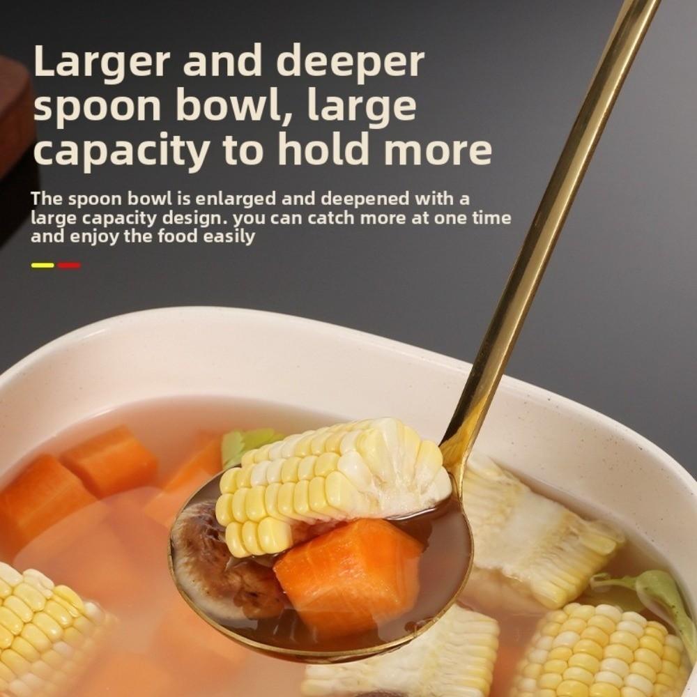 Anti Scald Soup Spoon Colander Long Handle Cooking Utensils Kitchen Tableware  Hotpot Serving