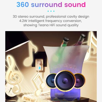 LED Glowing Ice Bucket 5L Collapsible Drinks Beverage Containers Portable BT Stereo Support 6 Light