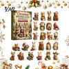 Novelty Holiday Desk Accessories Woodland Animal Advent Calendar, 24-Day Christmas Countdown Set with Forest Room Decorations Critter Ornaments,