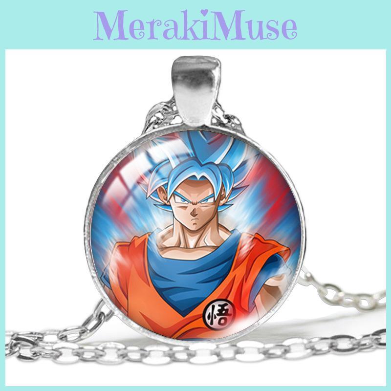 Atemberaubende Anime-Schmuckkette mit sieben Drachenkugeln und geometrischem Glasanhänger