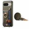 For Google Pixel 9/9 Pro Case Card Holder Ring Kickstand Leather + PC Phone Cover with Shoulder Strap