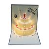 3D Pop-up Birthday Cake Greeting Card with Customizable Message and Logo for Employees and Customers