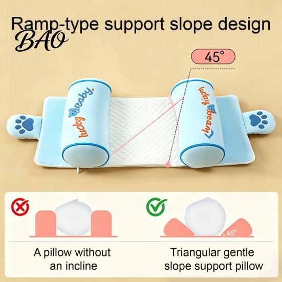 Verstellbares Abstandskissen Baby Kopfformkissen, Atmungsaktive Anti-Flachkopf-Wiege mit Wabennetz-Luftrollen, Ergonomische Neugeborenen-Schlafunterstützung