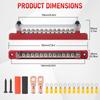 12Way Terminal Bus Bar M6 Stud Power Distribution Block 12-48V 150A DC Electrical BusBar with Cover For Truck Boat Car Camper RV