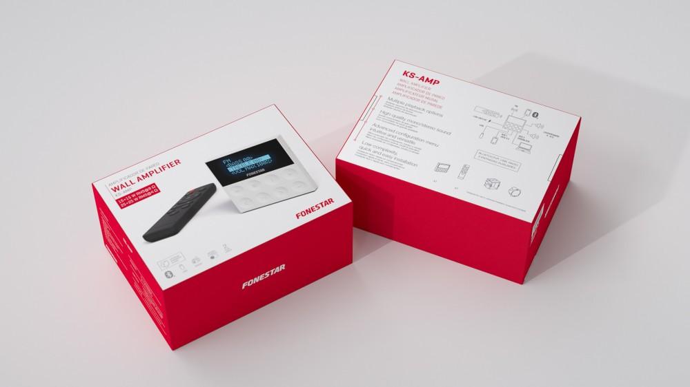 Fonestar KS-AMP - Miniwzmacniacz ścienny z BT/USB/FM, Fonestar