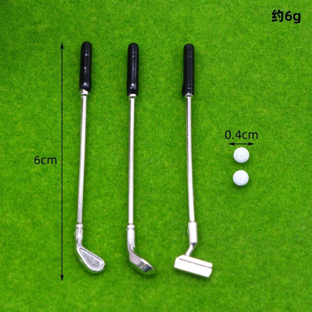 Dollhouse 7pcs Golf Club Set Mini Golf Club Model, BJD Miniature Scene Prop Model Doll Accessories Life Scene Toy