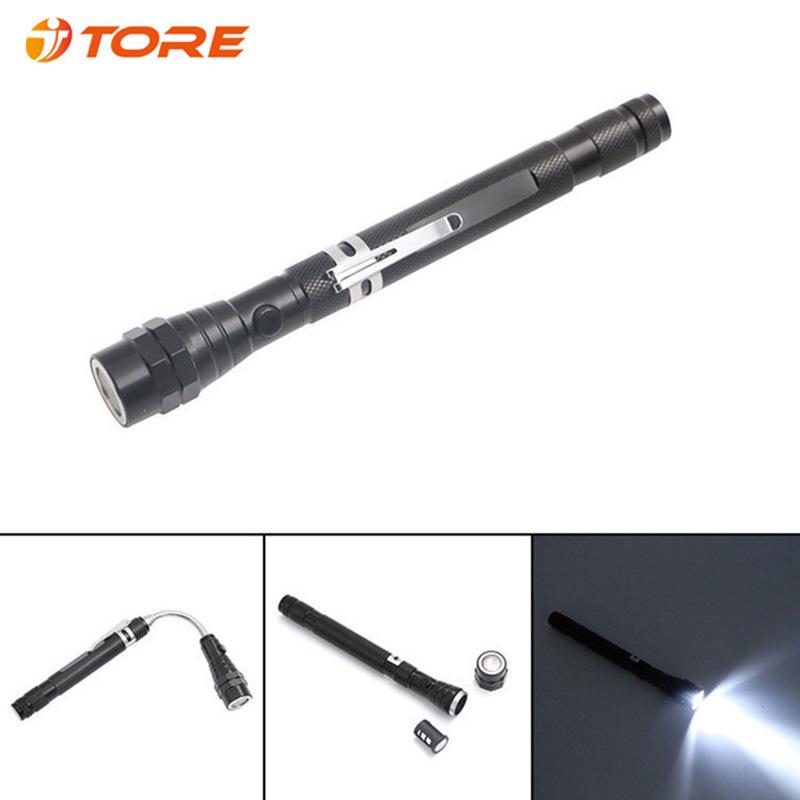 Retractable Multi-Functional Magnetic Telescopic Flashlight with Double-Headed 3LED Pen Light and Work Light