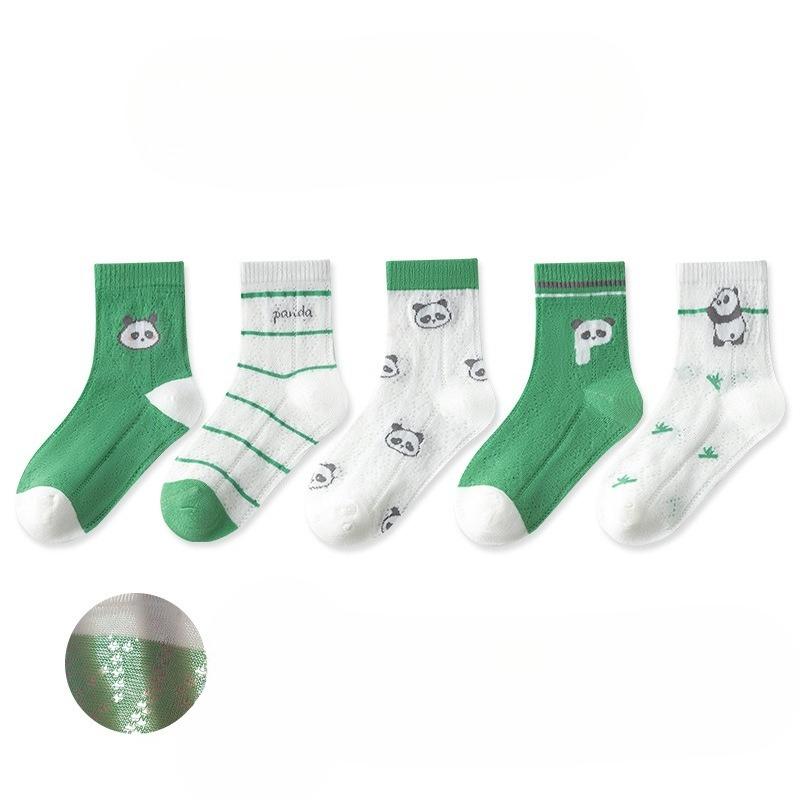 1-15 Years Children 5 Pairs Socks Spring and Summer Thin Mesh Crew Socks